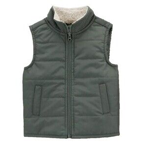 Carter's Toddler Zip-Front Puffer Vest with Fleece Color - Sage Green, 18 months